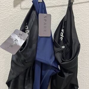 BUNDLE of 3! SPARK Womens Solid Legging XS Navy, Black, Camo Workout Yoga Pants